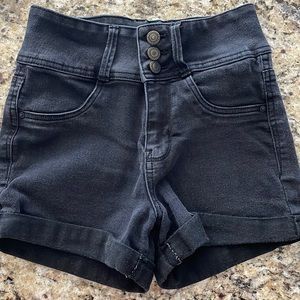 Black Denim Shorts